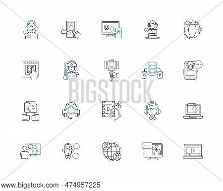 Camera Line Icons Collection. Shutter, Lens, Flash, Exposure, Aperture, Iso, Focus Vector And Linear