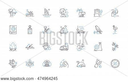 Cycling Biking Line Icons Collection. Pedal, Spokes, Chain, Gear, Handlebars, Road, Mountain Vector 