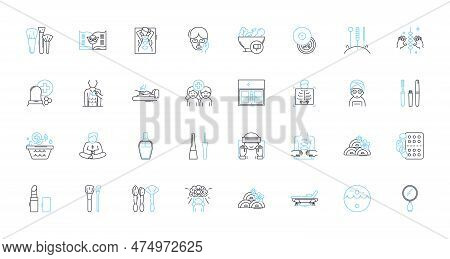 Yoga Mindfulness Linear Icons Set. Meditate, Om, Chakra, Serenity, Asana, Namaste, Calm Line Vector 