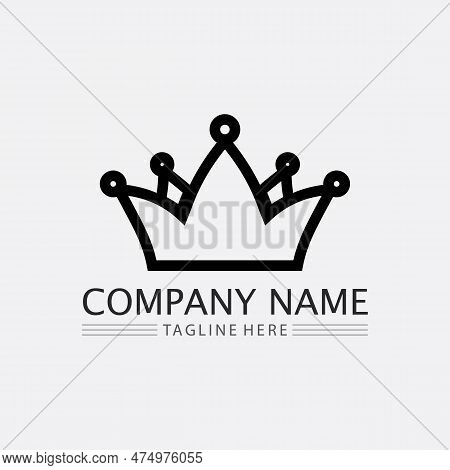 Crown Logo And Queen, King Logo Designtemplate Vector Illustration