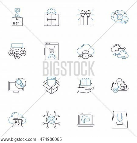 Closet Line Icons Collection. Organization, Storage, Hanger, Space, Door, Shelves, Rack Vector And L