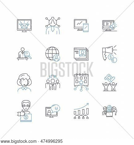 Professional Service Line Icons Collection. Expertise, Proficiency, Skill, Quality, Precision, Exper