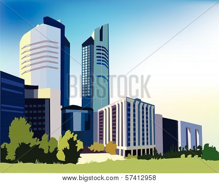Illustration of Modern city, City collection