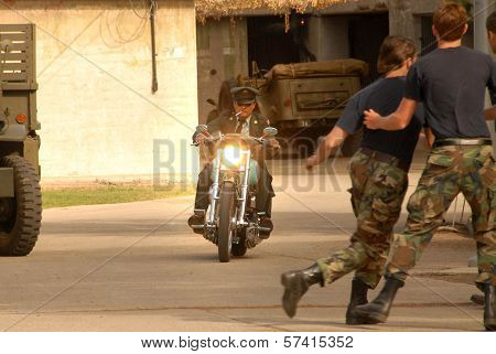 Damian Chapa  on the set of the first day of shooting 