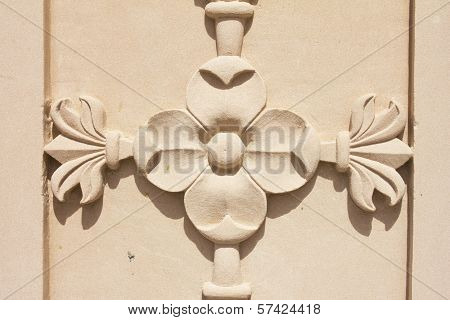 Flower Structure On Stone In Jain Temple
