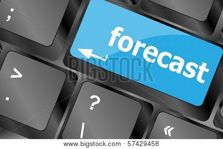 Forecast Key Or Keyboard Showing Forecast Or Investment Concept