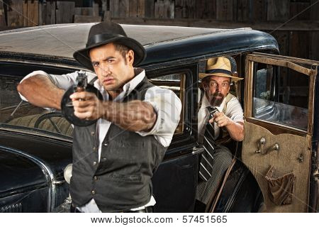Tough Gangster Aiming Gun