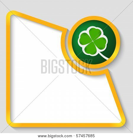 Yellow Abstract Text Frame For Any Text And Cloverleaf