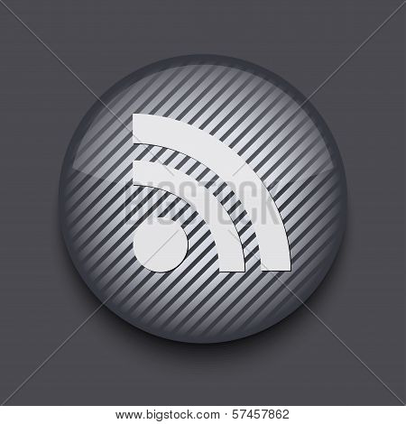 Vector app circle striped icon on gray background. Eps 10