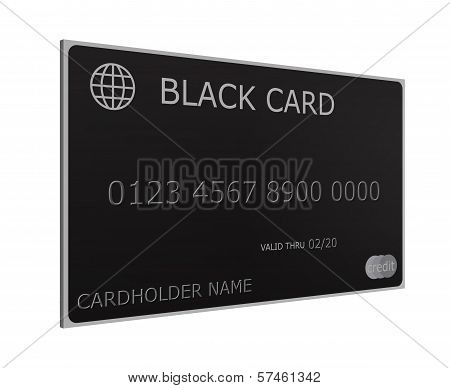3D Black Credit Card