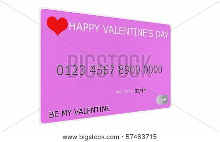 3D Happy Valentine's Day Credit Card