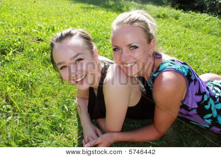 Two smiling girls