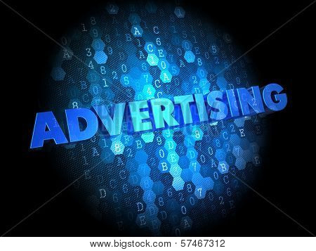 Advertising on Dark Digital Background.