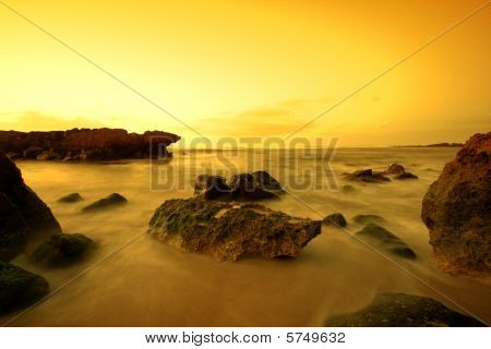 Rocky sunset