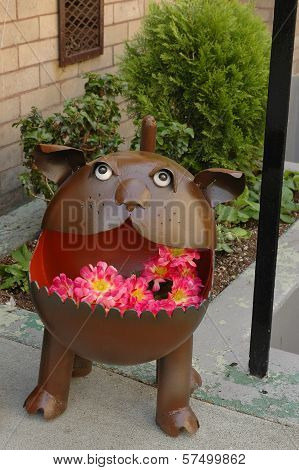 Flowers In A Dog's Mouth Vase