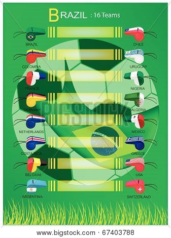 16 Teams Of Football Tournament In Brazil Final Tournament