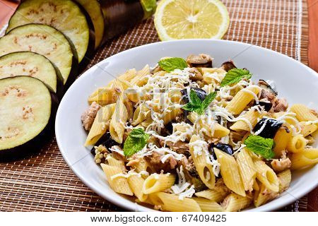Pasta With Eggplant, Tuna And Mint