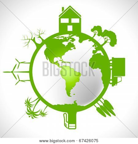Global World Shows Earth Day And Conservation