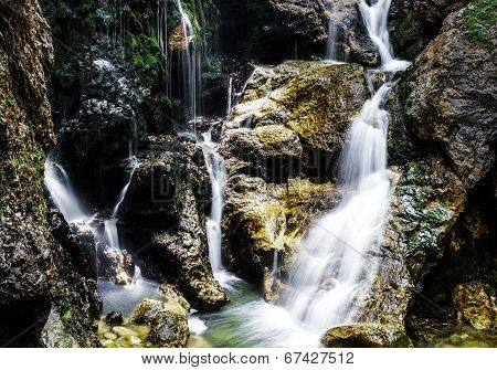 Beautiful Waterfall In Austrian Alps