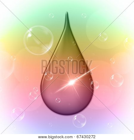 Rain Drop Indicates Pastel Color And Drip