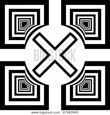 Abstract Descending Squares On Transparency Background Courving Spaces