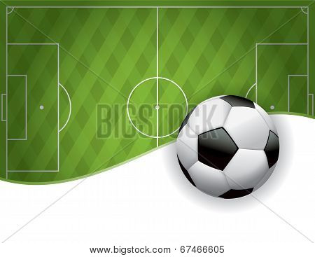 Football American Soccer Field And Ball Background