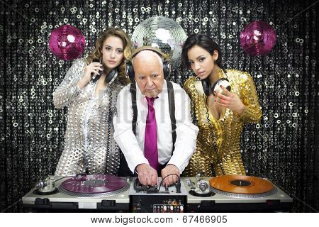 Grandpa Dj And Two Beautiful Gogo Dancers
