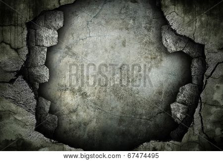 broken stone wall 