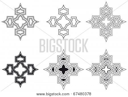 Celtic knot six different arrangements