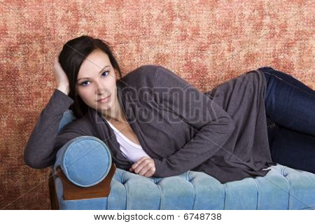 Bautiful Teenager On The Couch