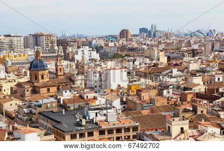 View of the historical center of Valencia
