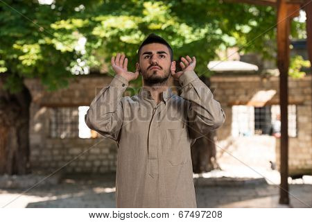 Muslim Man Is Praying In The Mosque