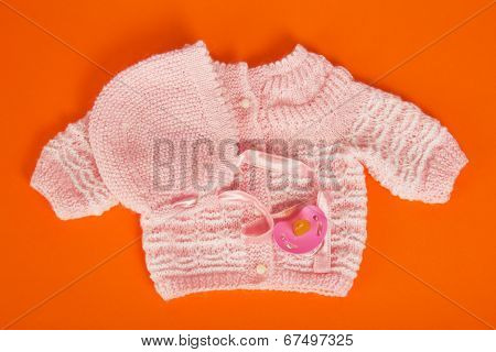 Nurseries knitted jacket and coif