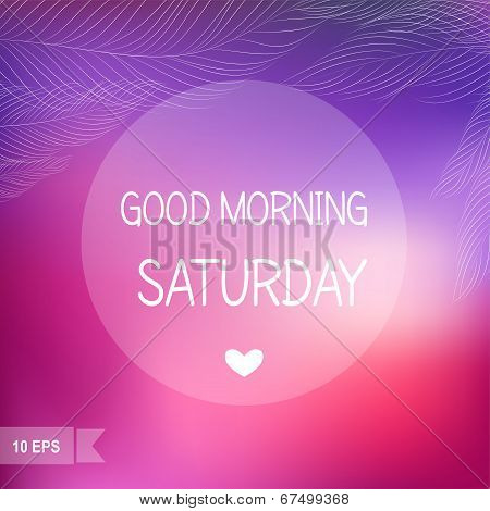 Saturday?