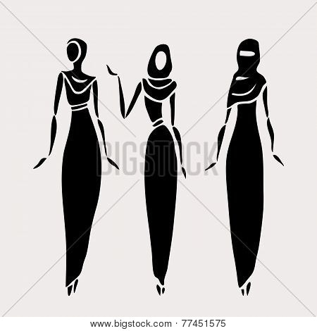 East women in veiled.