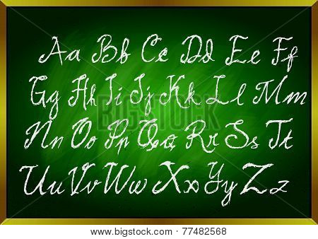 alphabet chalk with blackboard background