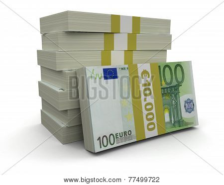 Pile of Euro (clipping path included)