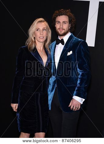 LOS ANGELES - FEB 20:  Aaron Taylor-Johnson & Sam Taylor-Johnson arrives to the Tom Ford Autumn/Winter 2015 Womenswear Collection Presentation  on February 20, 2015 in Hollywood, CA                
