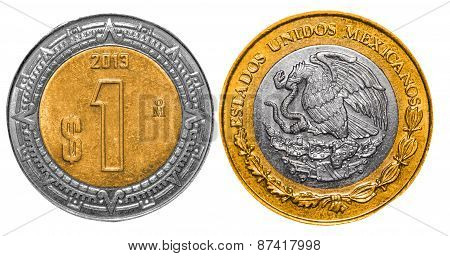 1 Mexican Peso back and front