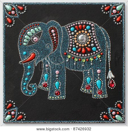 authentic original handmade craftwork painting elephant