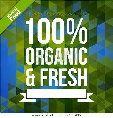 Organic Fresh Natural Food Vector Poster.