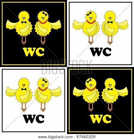 Funny Wc-set With Chicken