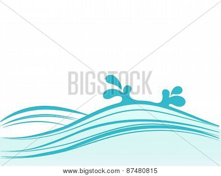 blue sea waves on white background,