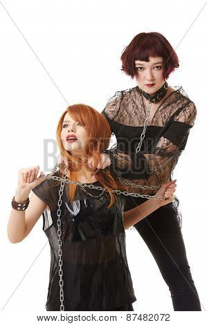 Strangulation as sexual fetish. BDSM concept