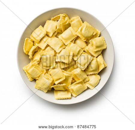 ravioli pasta on white background