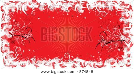 Grunge ramme blomst, elementer til Design