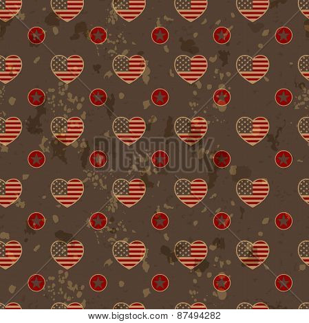 American Vintage Seamless Pattern
