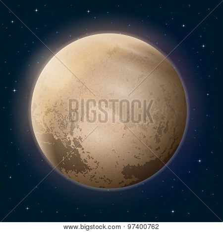 Dwarf Planet Pluto in Space