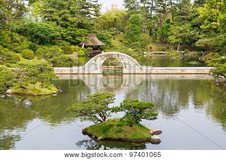 Japanese Style Garden In Hiroshima, Japan