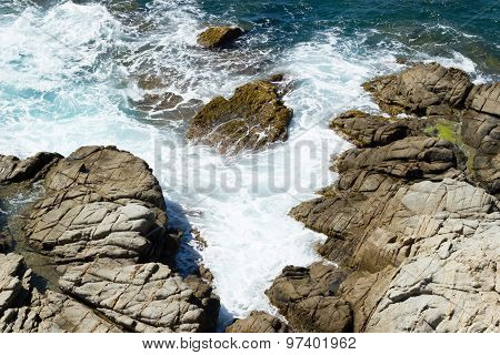Sea rocks and waves